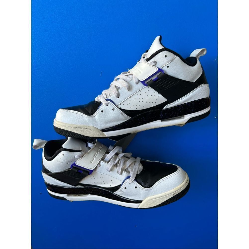 Jordan Flight 45 White Dark Concord Black Shoes 644846-108 Men Size 14